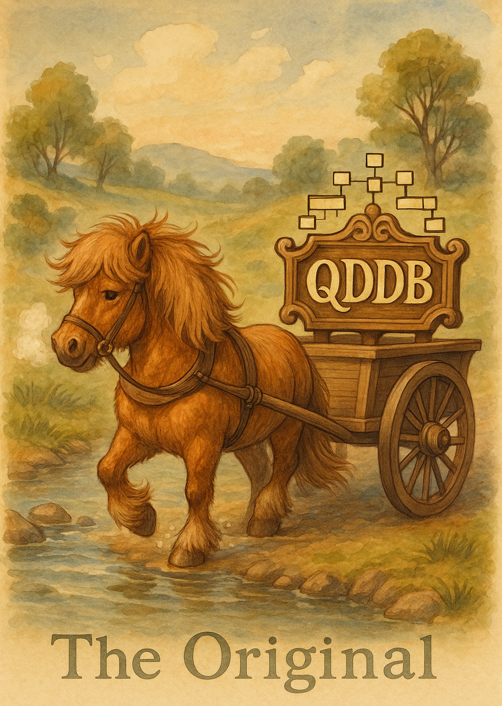 Qddb horse-and-cart logo artwork